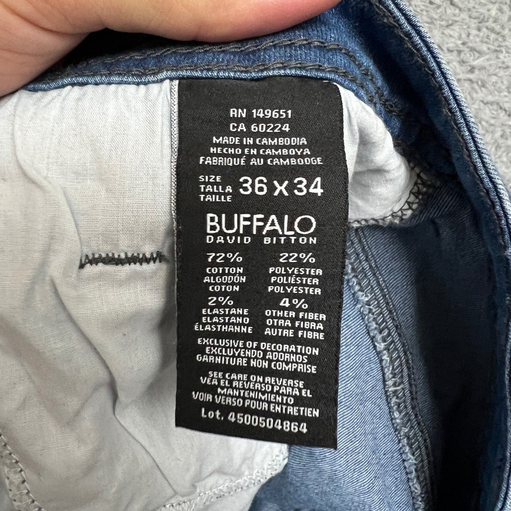 Buffalo David Bitton Jeans Mens 36x34 Axel Slim Stretch Blue Excellent Denim - Picture 9 of 10